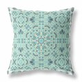 Palacedesigns 16 in. Aqua Geostar Indoor & Outdoor Throw Pillow PA3675572